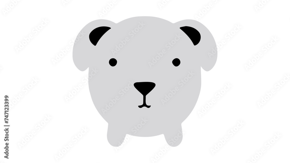 Fototapeta premium funny confused face illustration, cute confused elephant vector 