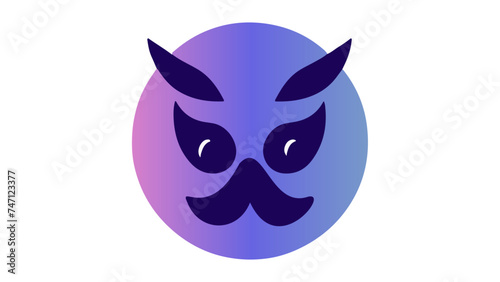 cute face with mustache