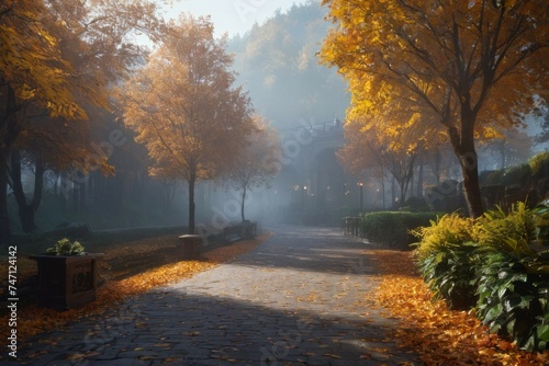 Fall Foliage: Tranquil Pathway