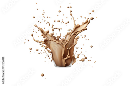 Milk splash with coffee beans