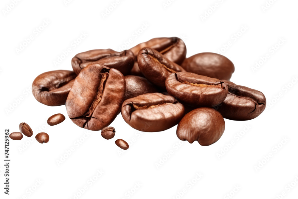 Obraz premium Coffee beans isolated on transparent background