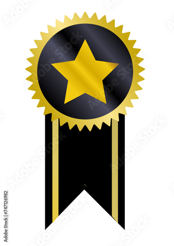 black gold star with a star medal