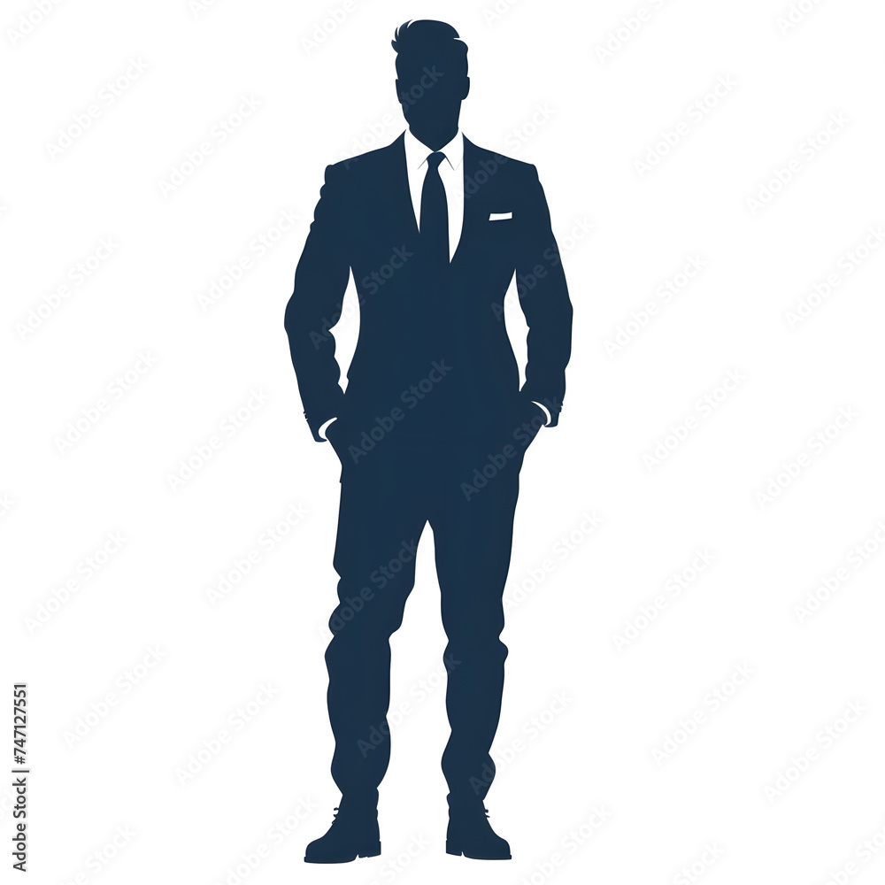 Collection of business man silhouettes set