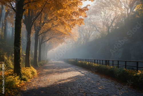 Fall Foliage: Tranquil Pathway