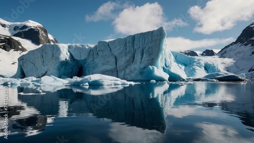 Melting glacier antarctica. Melting arctic ice. © FutureStock Studio