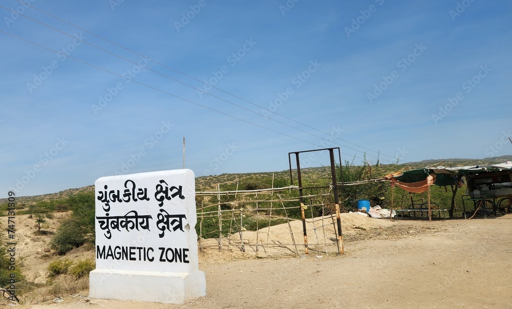 Dhrobana, Gujarat India Feb 19 2024 Zone Signboard or