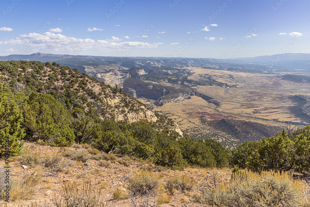 View of the Green River at Echo Park Overlook in the Dinosaur National Monument