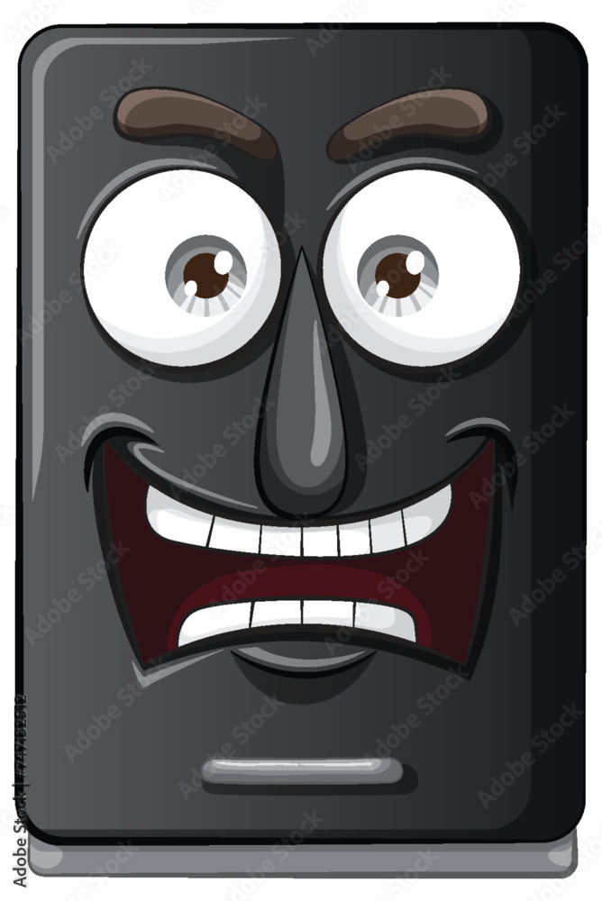 Cartoon of a cheerful, personified refrigerator Cartoon of a cheerful, personified refrigerator