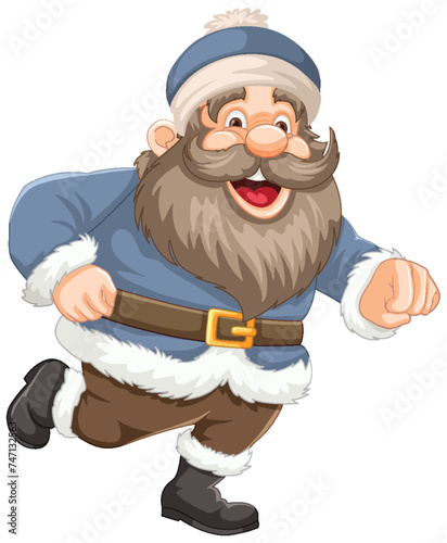 Happy gnome character walking with a smile.