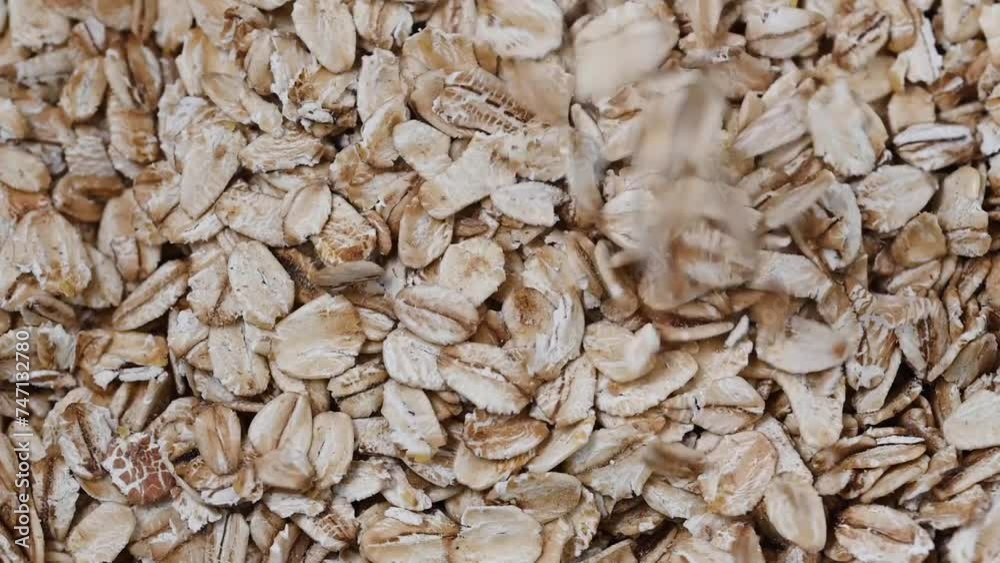 Oatmeal oats flakes texture close up. Macro shot. Oatmeal oats flakes texture close up. Macro shot.