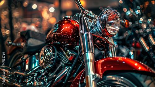 A Harley Davidson motorcycle was shown in a show © Cybonad