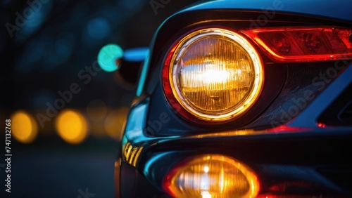 Rear lights on the car close up the headlight of a sports car © RENDISYAHRUL