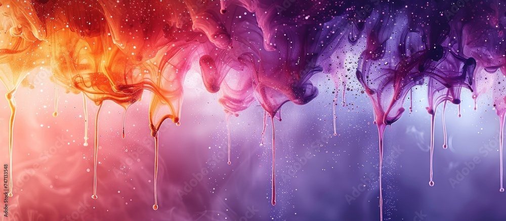 Colorful paint dripping