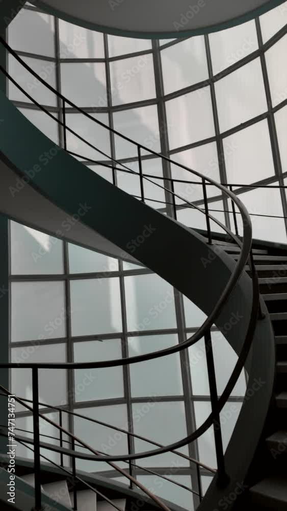 Beautiful retro stairs in hallway in office building Beautiful retro stairs in hallway in office building