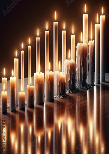 burning candles in church