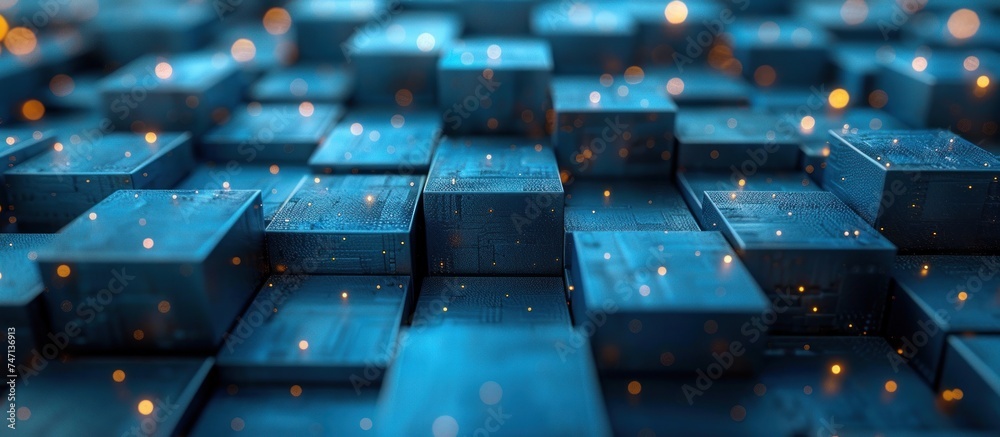 Obraz premium abstract blue squares background