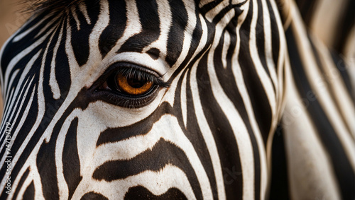 zebra eye  close-up