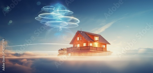 High speed wireless home internet connection concept