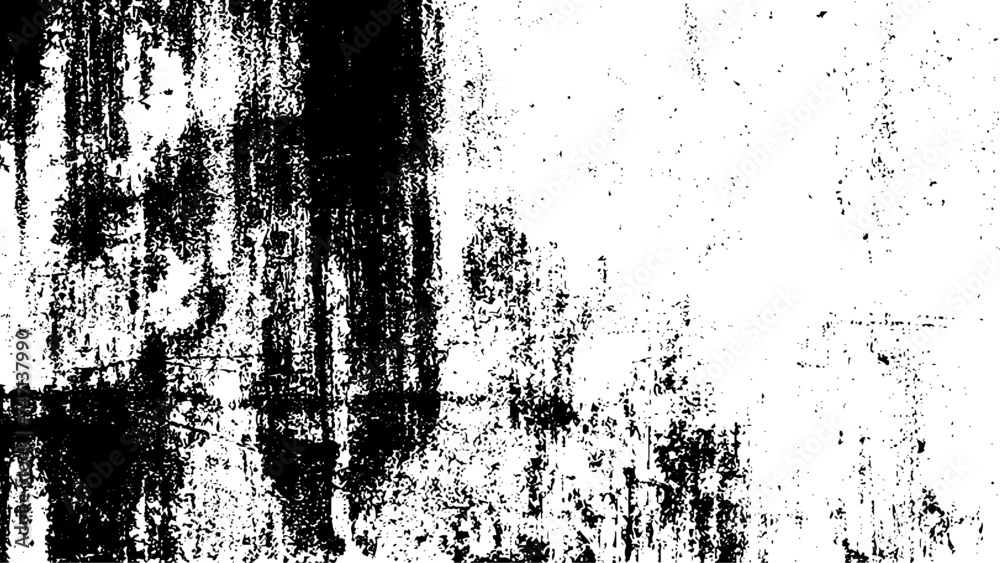 Fototapeta premium Grunge Black And White Urban Vector Texture Template. Easy To Create Abstract Dotted, Scratched. Dark Messy Dust Overlay Distress Background. Vintage Effect With Noise And Grain.