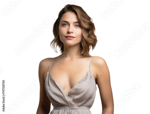 gorgeous elegant sexy woman wearing party dress, sensual beautiful lady