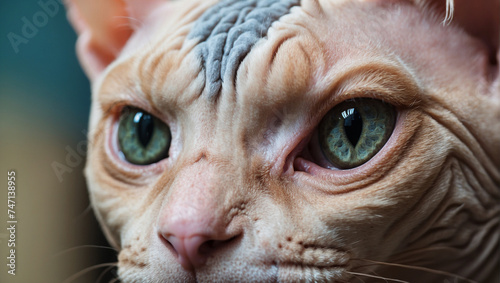 portrait of a cat Sphynx breed