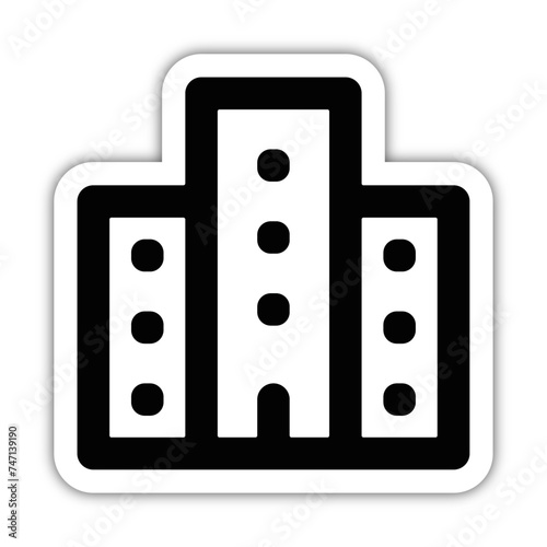 Icones symbole immeuble residence logement gras relief