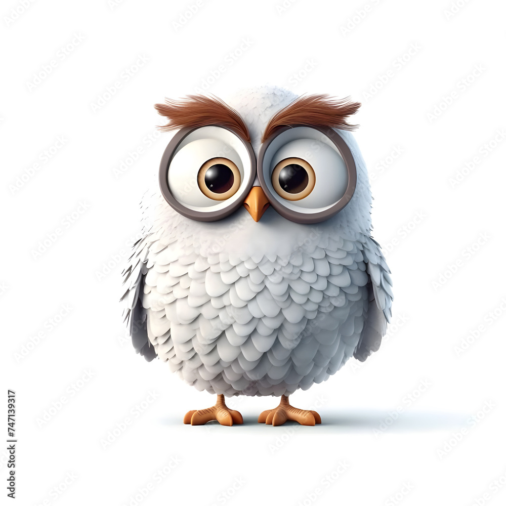 animated character of bird owl