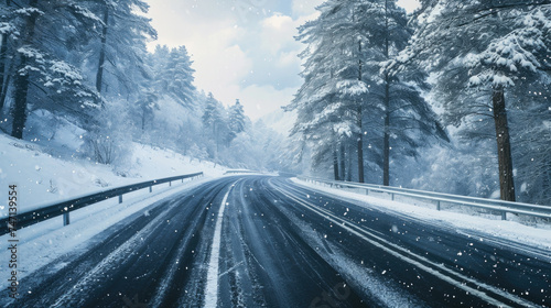 Scenic winter landscape, perfect for seasonal marketing campaigns © Luisa