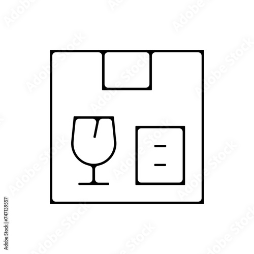 Icones symbole logo colis carton fragile