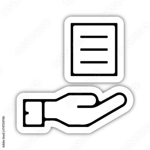 Icones symbole logo colis livraison logistique main et carton bold relief