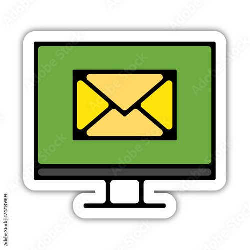 Icones symbole logo email ordinateur courrier couleur gras relief