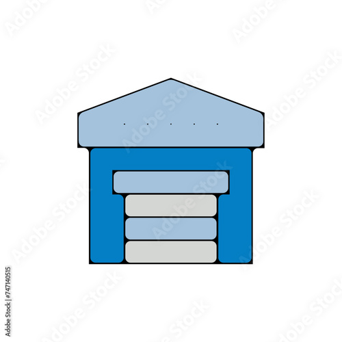 Icones symbole logo stockage entrepot logistique couleur fin
