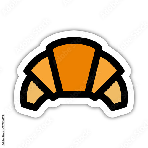Icones symbole picto croissant pattisserie france couleur gras relief