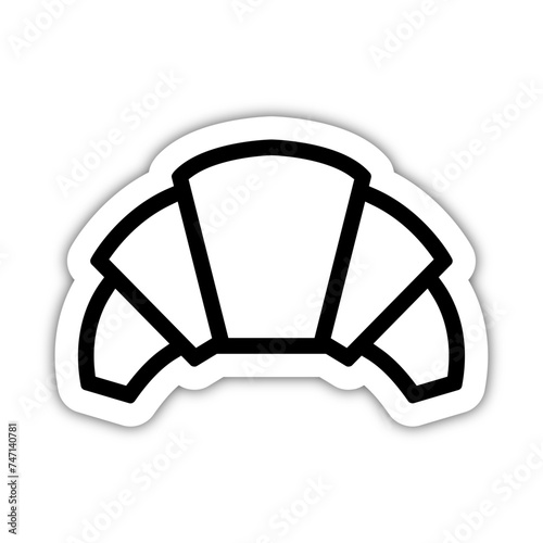 Icones symbole picto croissant pattisserie france epais relief