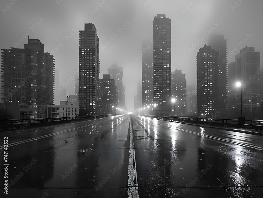 Obraz premium Empty asphalt roads in a modern city