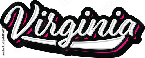 Virginia Hand Lettering Typography vector template