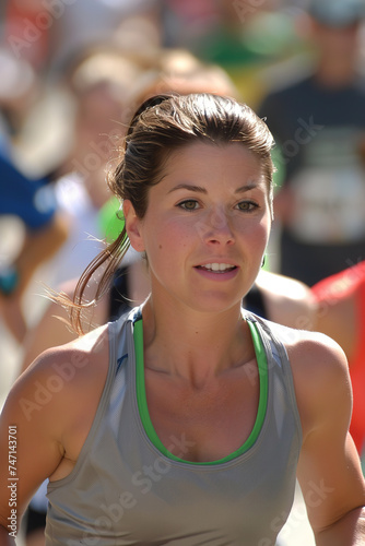 Woman in Gray Tank Top Running