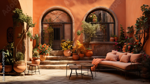 Metro-Mediterranean style community, orange tones reflect architecture and culture photo