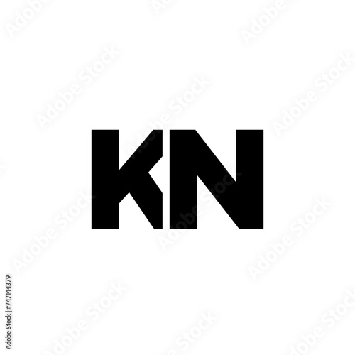 Letter K and N, KN logo design template. Minimal monogram initial based logotype.
