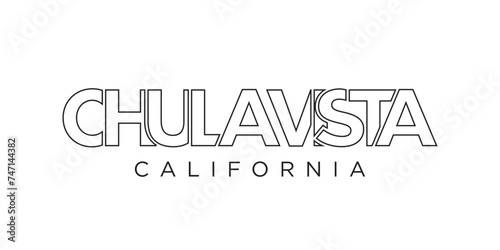 Chula Vista, California, USA typography slogan design. America logo with graphic city lettering for print and web. photo