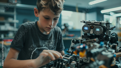 Young Boy Constructing Toy Car © sandsun