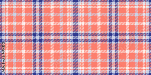 November texture check plaid, designs fabric textile pattern. Bed vector tartan seamless background in salmon and light colors.