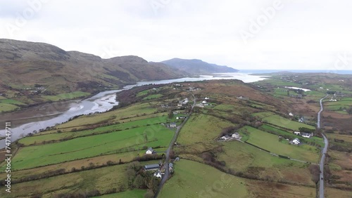 Aerial view of Kennaughty by Ardara in County Donegal - Ireland photo