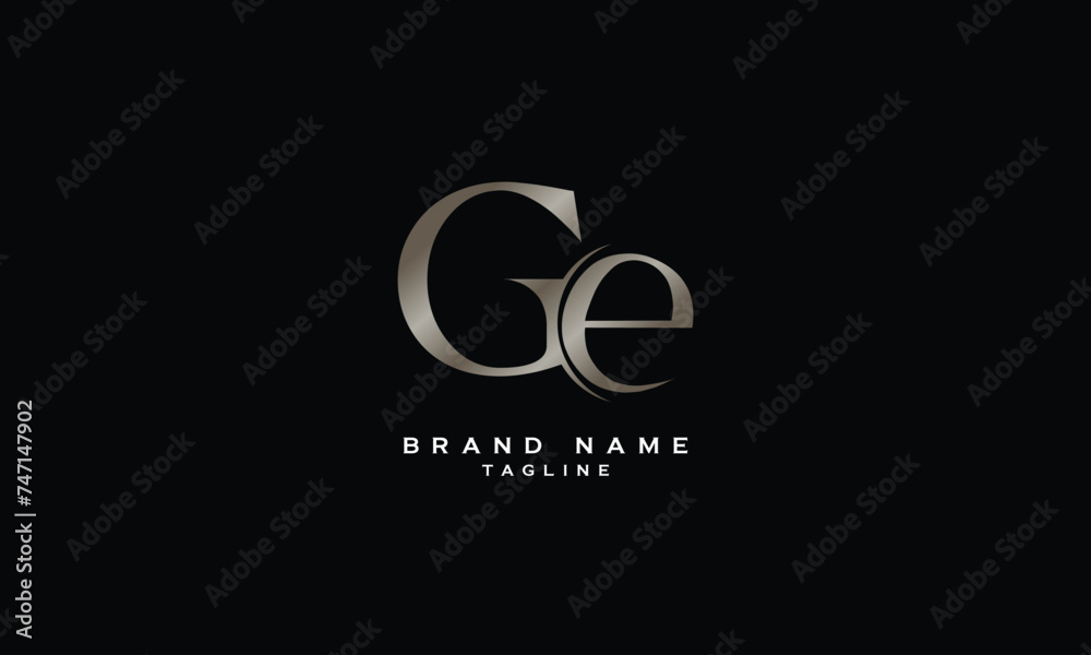 GE, EG, Abstract initial monogram letter alphabet logo design