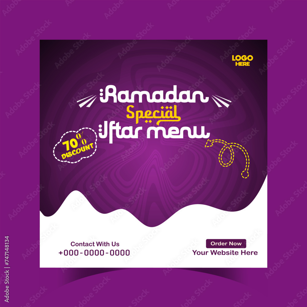 Ramadan special iftar menu food design and social media post template Ramadan special iftar menu food design and social media post template