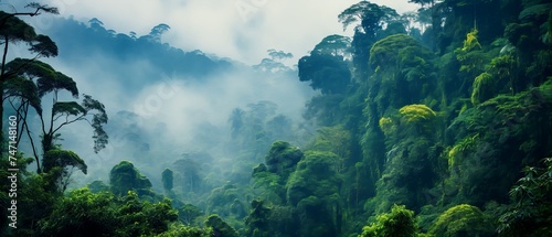 Rainforest morning fog