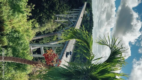 The Bacunayagua Bridge is a landmark of the Island of Freedom, connecting two parts of the Via Blanca highway. View from the Bacunayagua observation deck on the main Havana-Varadero road. Cuba photo