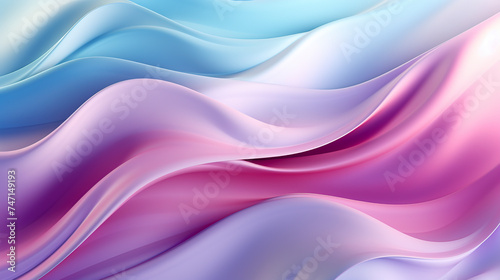 Soothing Waves of Color: Abstract Blue and Pink Silk Textures, created with Generative AI technology
