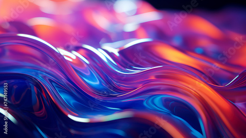 Abstract Fluid Art in Vivid Hues, Mesmerizing Color Swirls, created with Generative AI technology