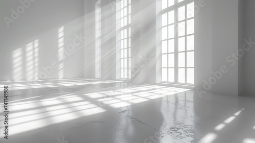 Serene White Drapery and Sunlight Dance  Ideal for Peaceful Backgrounds  created with Generative AI technology